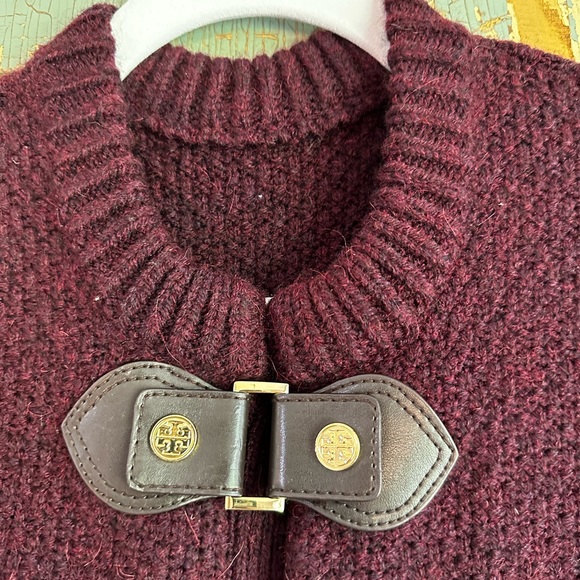 Tory Burch Plum Colette Wool Blend Sweater Coat - Picture 5 of 10
